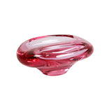 Vintage Czech Glass Bowl in Pink. With two openings. Sculptural Vintage Glass Piece